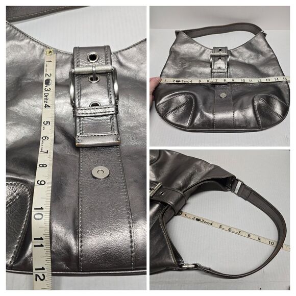 Michael Kors Gunmetal Pewter Leather Hobo Bag - Picture 7 of 8